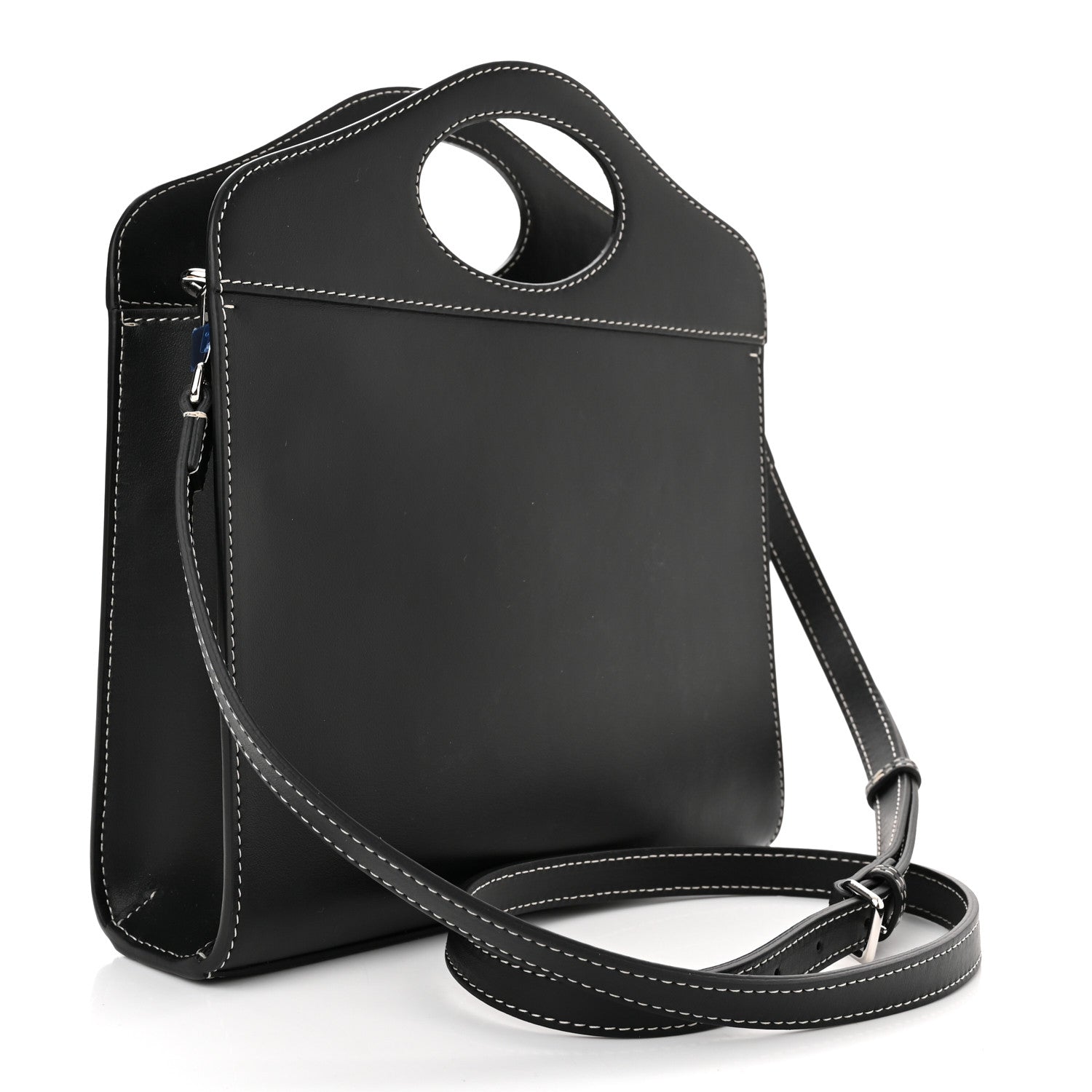 Burberry Smooth Calfskin Topstitched Mini Pocket Bag Black 3 of 9