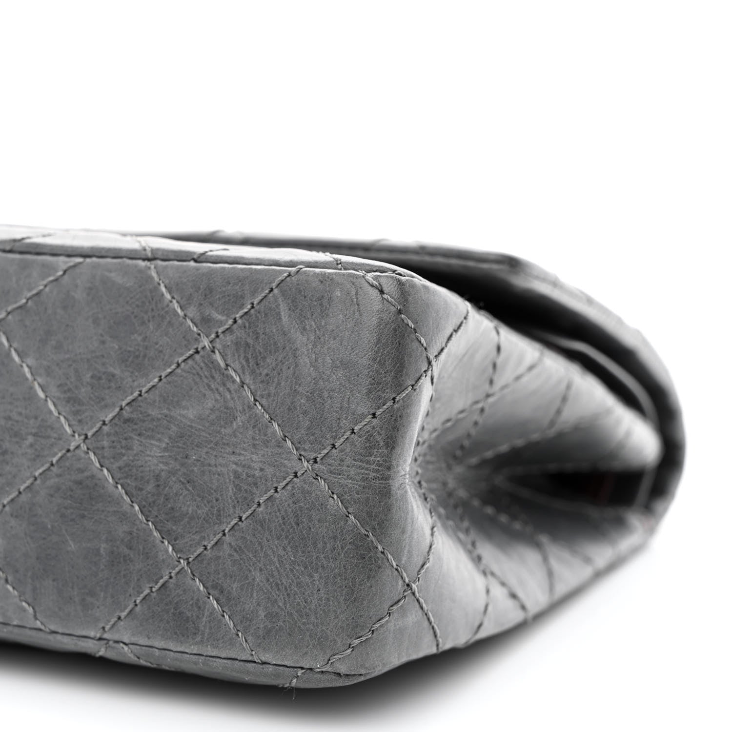 Chanel Aged Calfskin Quilted 50th Anniversary 2.55 Reissue Flap 226 Grey 11 of 12