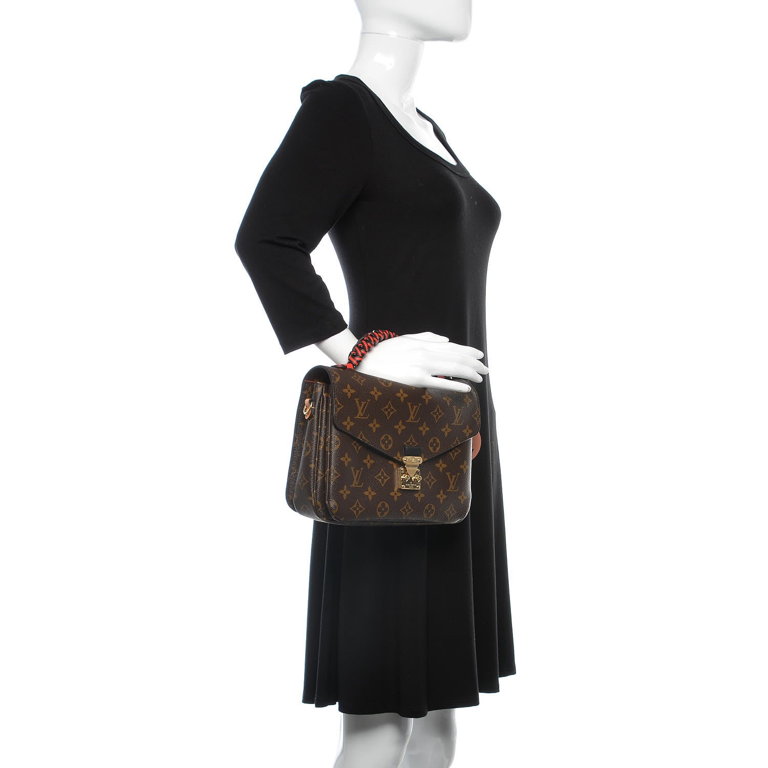 Louis Vuitton Monogram Braided Pochette Metis Coquelicot 2 of 8