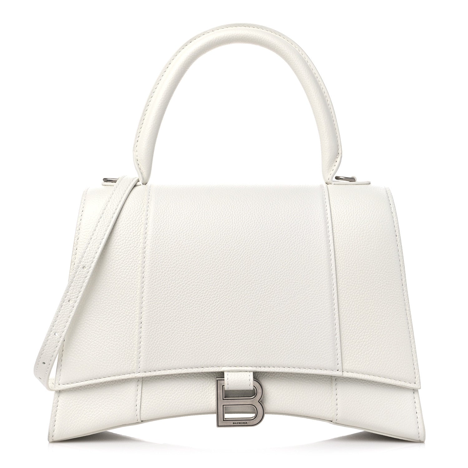 Balenciaga Grained Calfskin Medium Hourglass Top Handle Bag White 1 of 10