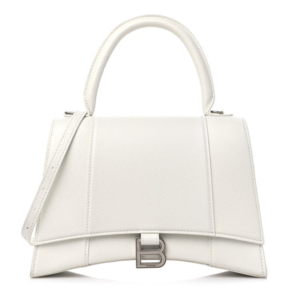 Balenciaga Grained Calfskin Medium Hourglass Top Handle Bag White 1 of 10