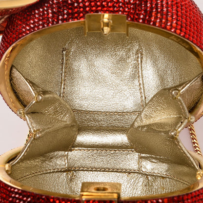 Judith Leiber Swarovski Crystal Apple Minaudiere Clutch Red 6 of 8