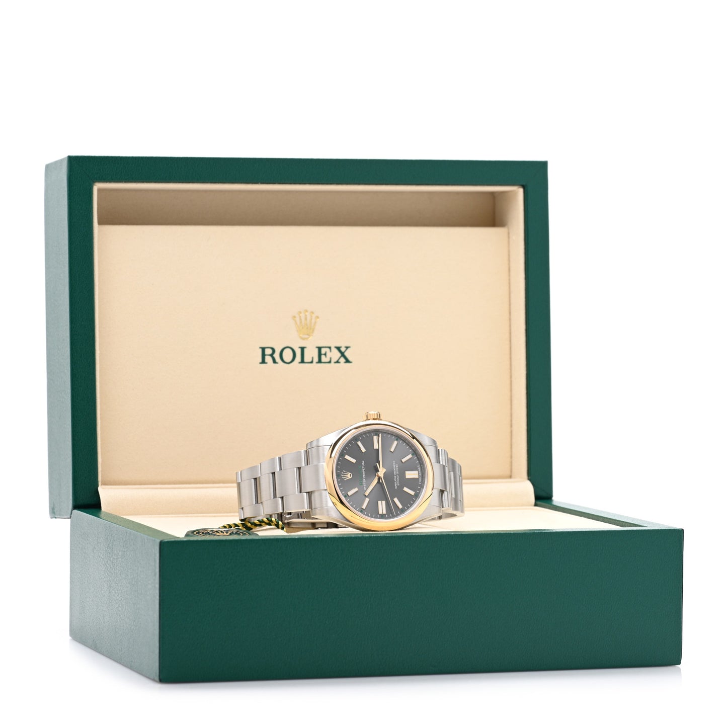 Stainless Steel 18K Yellow Gold 41mm Oyster Perpetual 100th Anniversary Watch Slate 134303