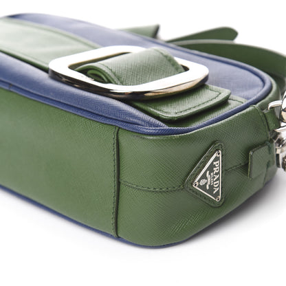 Prada Saffiano Buckle Bi-Color Camera Bag Bluette Lari 11 of 16
