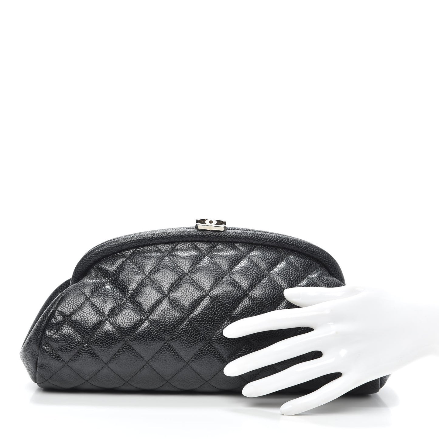 Caviar Quilted Timeless Clutch Black