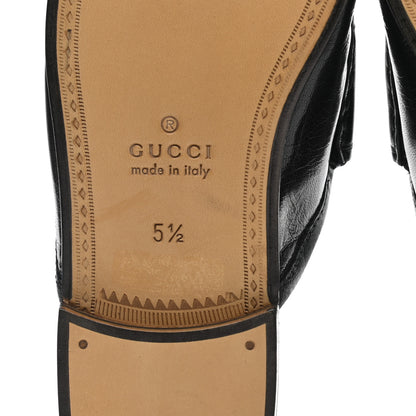 Gucci Goatskin Mens Horsebit Slippers 5.5 Black 6 of 11