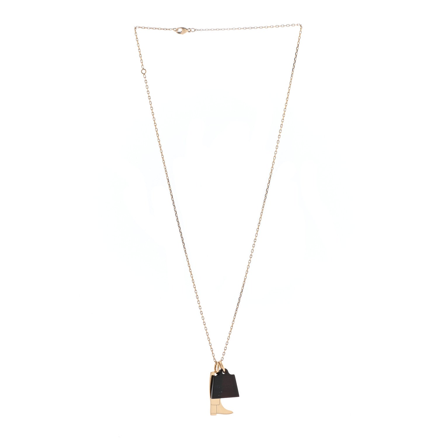 Hermes Permabrass Buffalo Horn Amulette Maroquinier PM Pendant Necklace 3 of 7