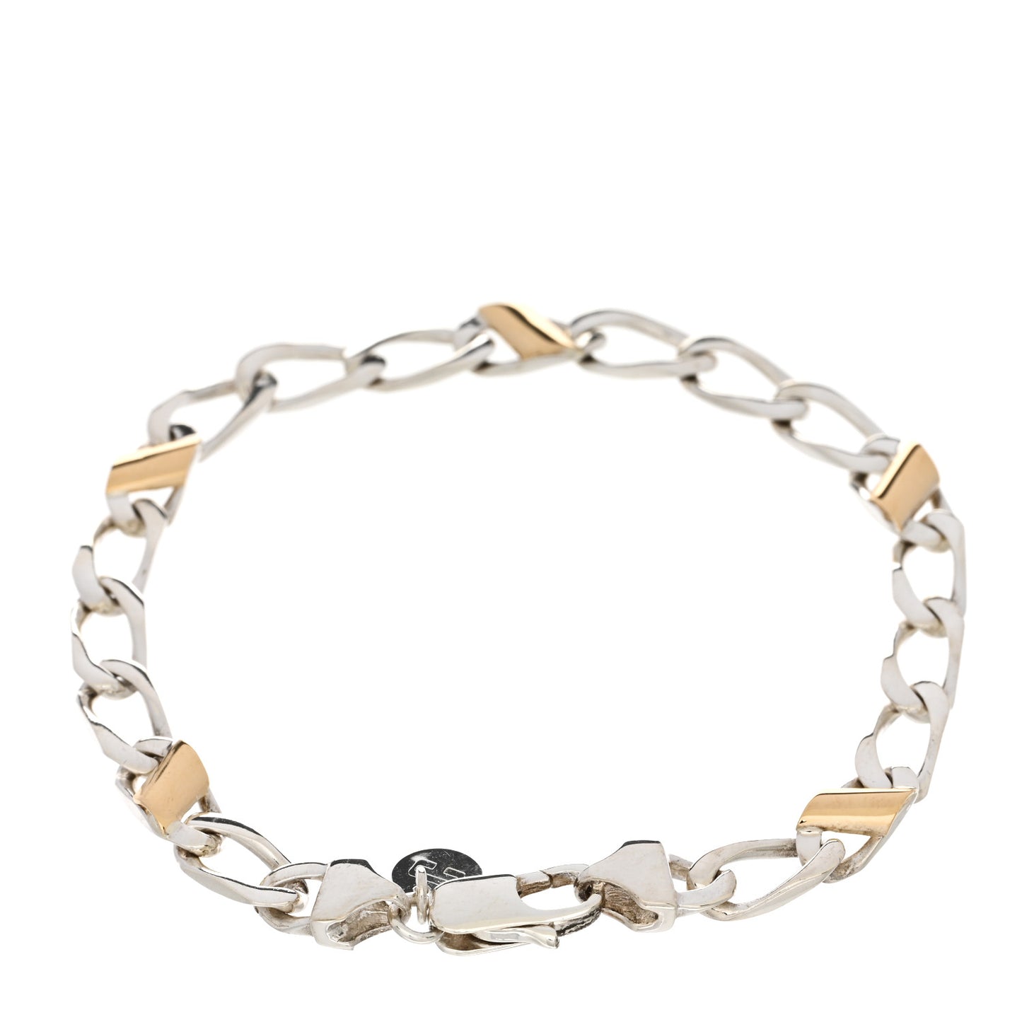Sterling Silver 18k Yellow Gold Curb Link Bracelet