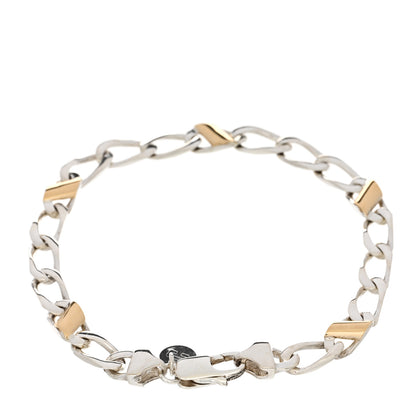 Tiffany Sterling Silver 18k Yellow Gold Curb Link Bracelet 2 of 3