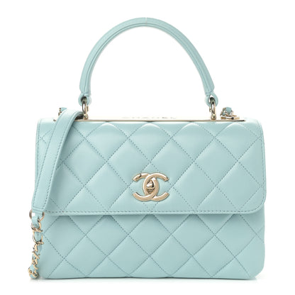 Chanel Lambskin Quilted Small Trendy CC Flap Dual Handle Bag Light Blue 1 of 12