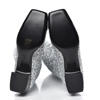Chanel Glitter Patent Calfskin Cap Toe Fantasy High Boots 38.5 Silver Black 5 of 8