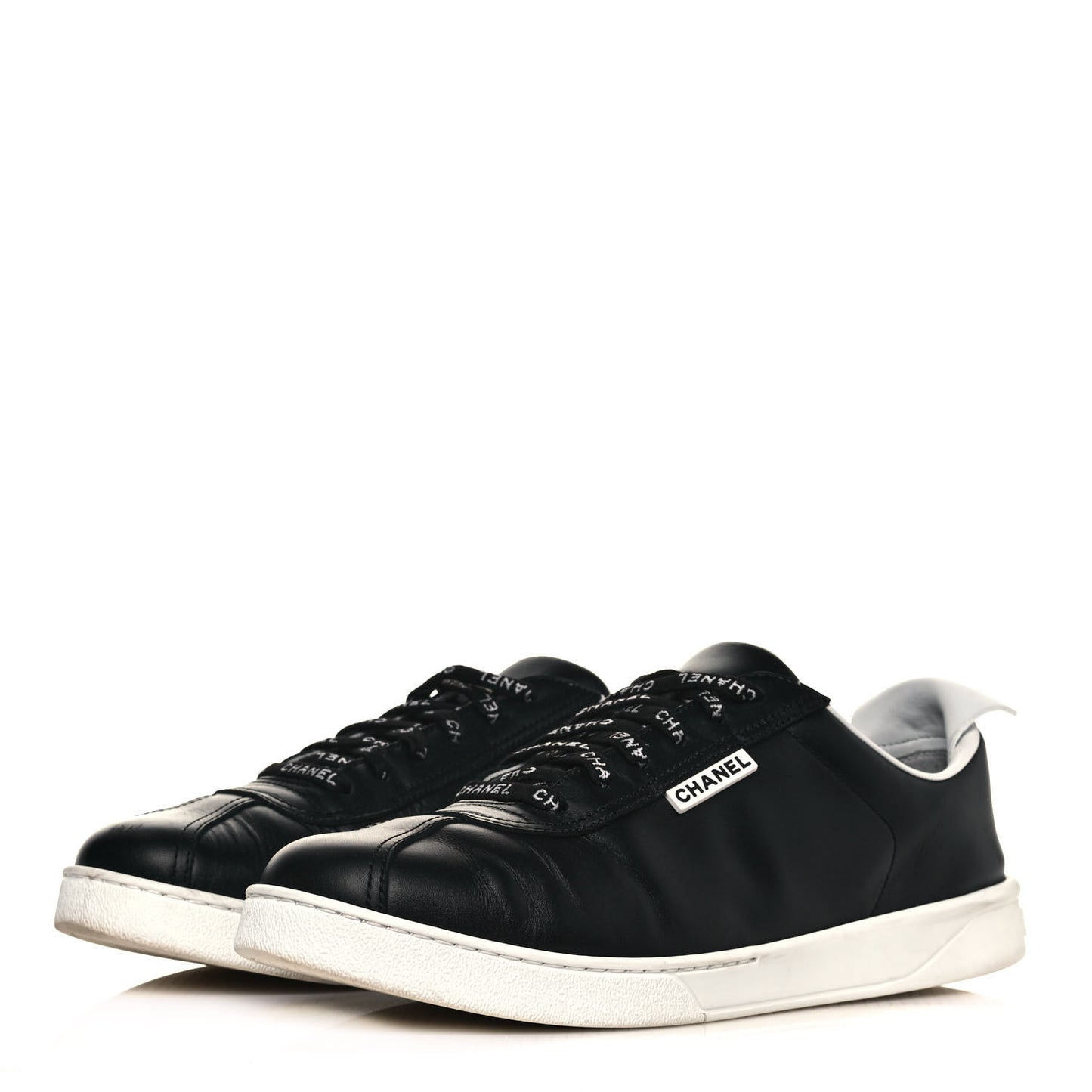Calfskin Mens Sneakers 44 Black