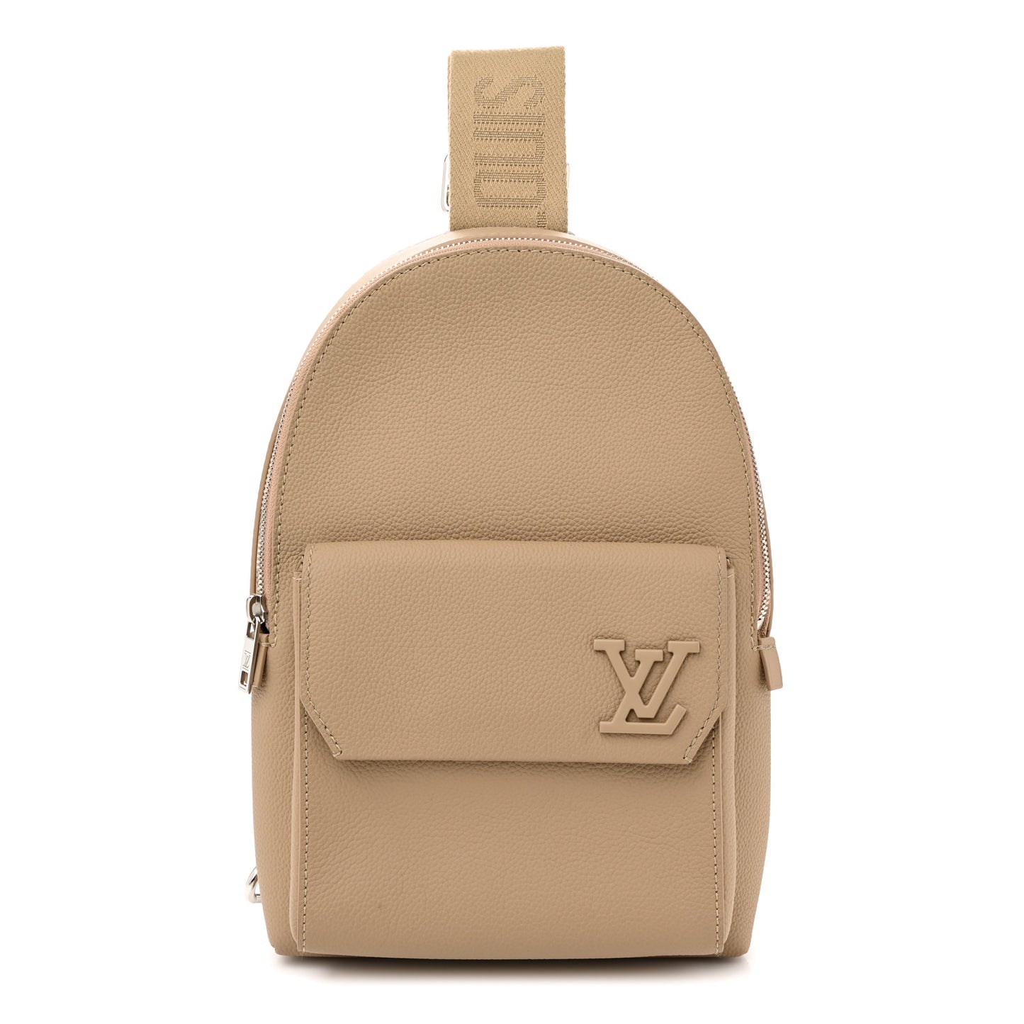 Grained Cowhide Aerogram Pilot Slingbag Sable Beige
