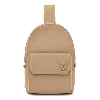 Louis Vuitton Grained Cowhide Aerogram Pilot Slingbag Sable Beige 1 of 8