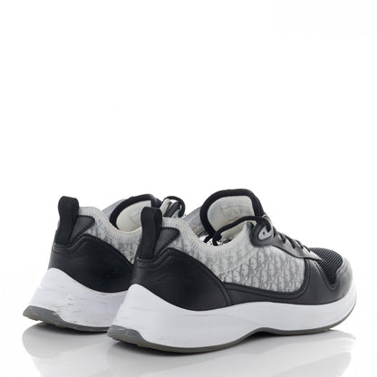 Christian Dior Smooth Calfskin Technical Mesh Oblique Mens B25 Runner Sneakers 42 Black Grey 4 of 11