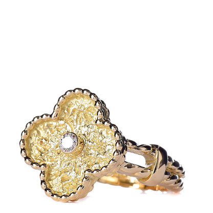 Van Cleef & Arpels 18K Yellow Gold Diamond Vintage Alhambra Ring 50 5.25 5 of 8