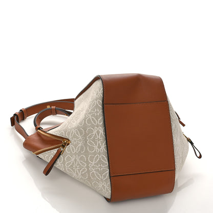 Loewe Calfskin Canvas Anagram Small Hammock Shoulder Bag Ecru Tan 4 of 8