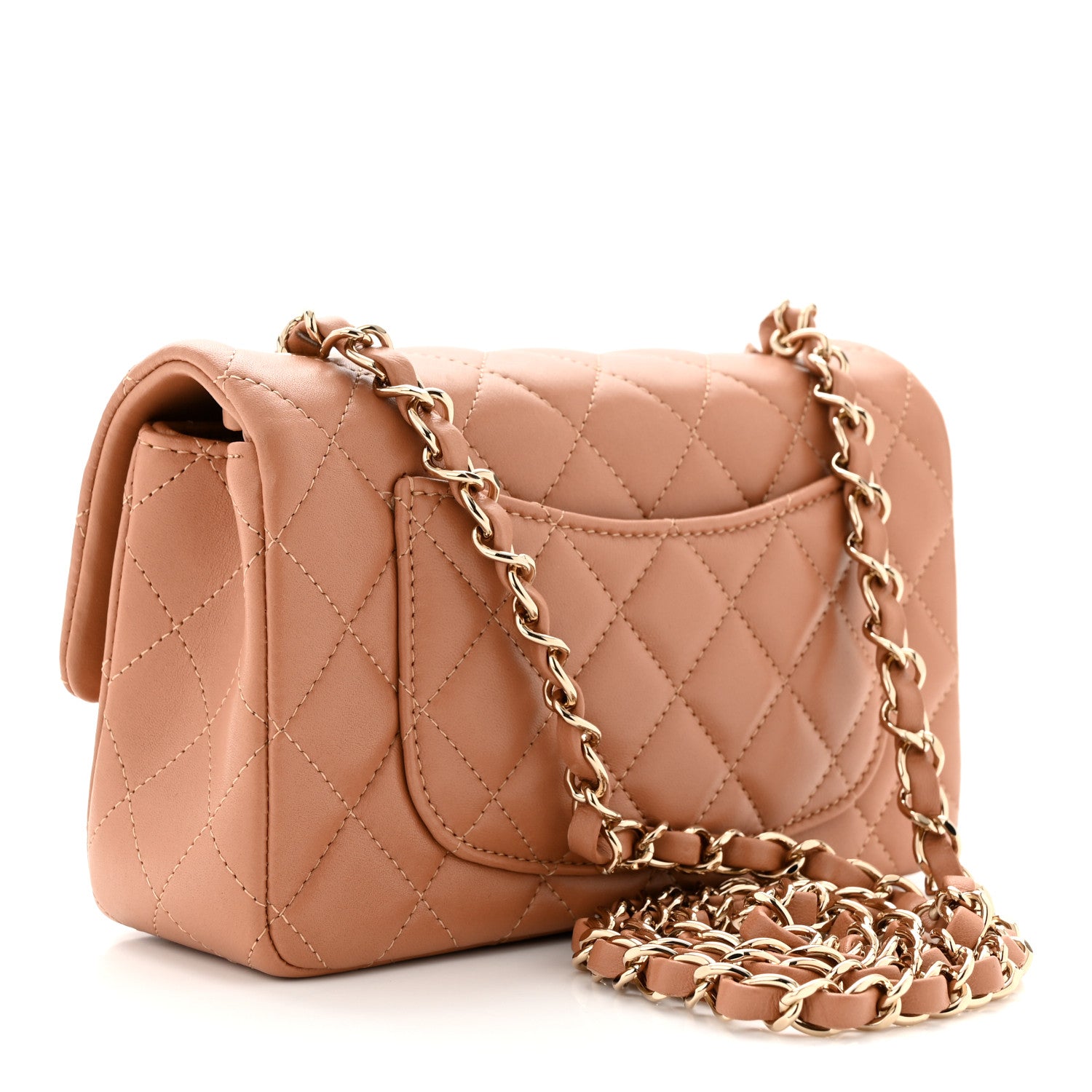 Chanel Lambskin Quilted Mini Rectangular Flap Brown 3 of 10