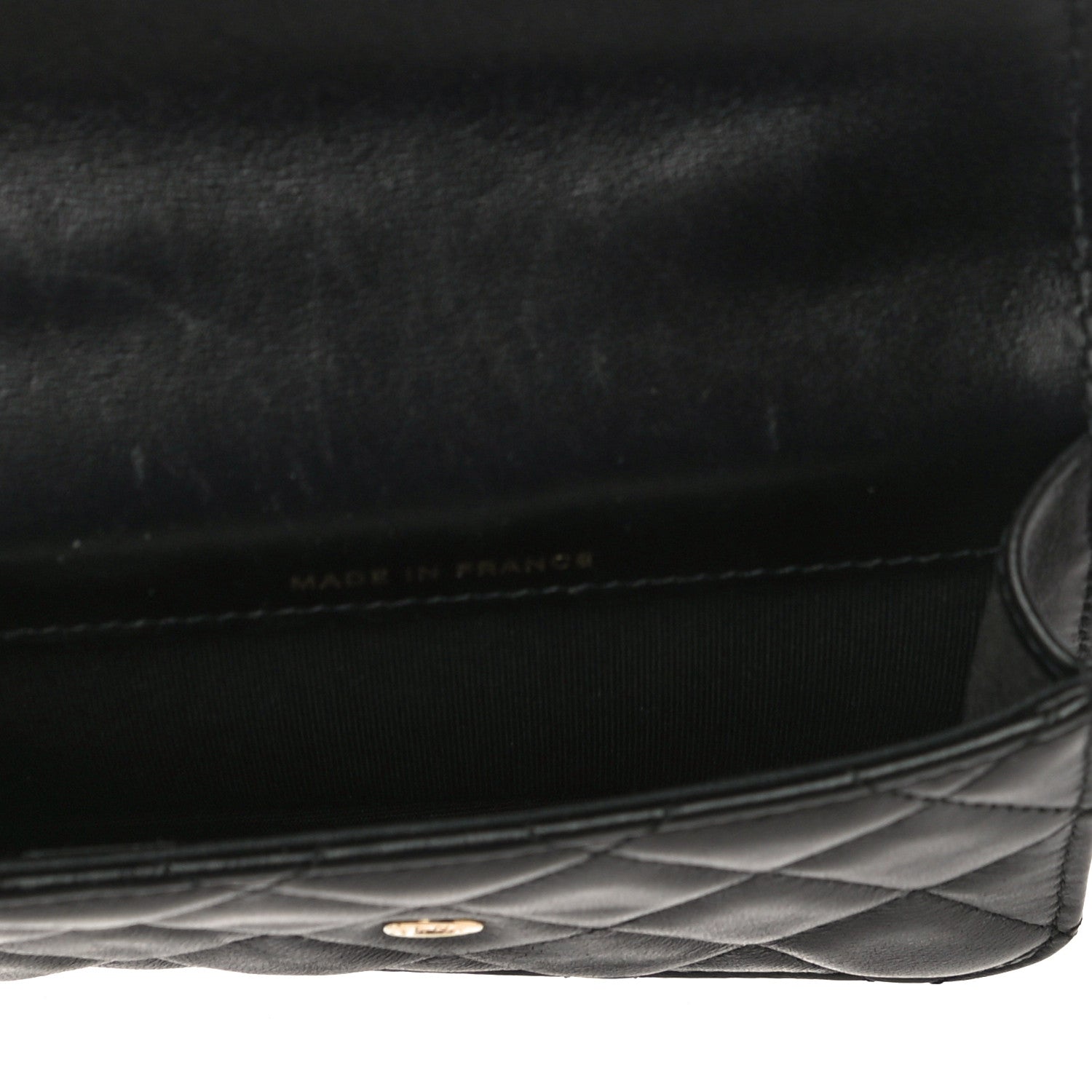 Chanel Lambskin Quilted Top Handle Flap Coin Purse With Chain Black 5 of 12