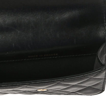 Chanel Lambskin Quilted Top Handle Flap Coin Purse With Chain Black 5 of 12