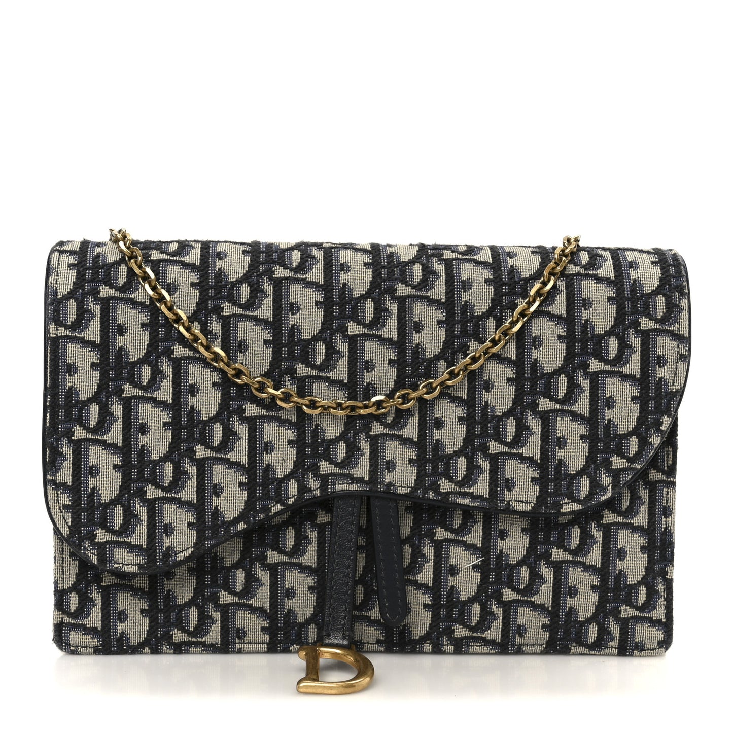 Oblique Saddle Chain Pouch Blue