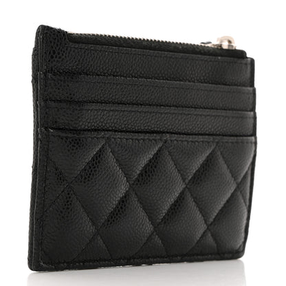Chanel Caviar Quilted CC Zip Card Holder Black 3 of 7