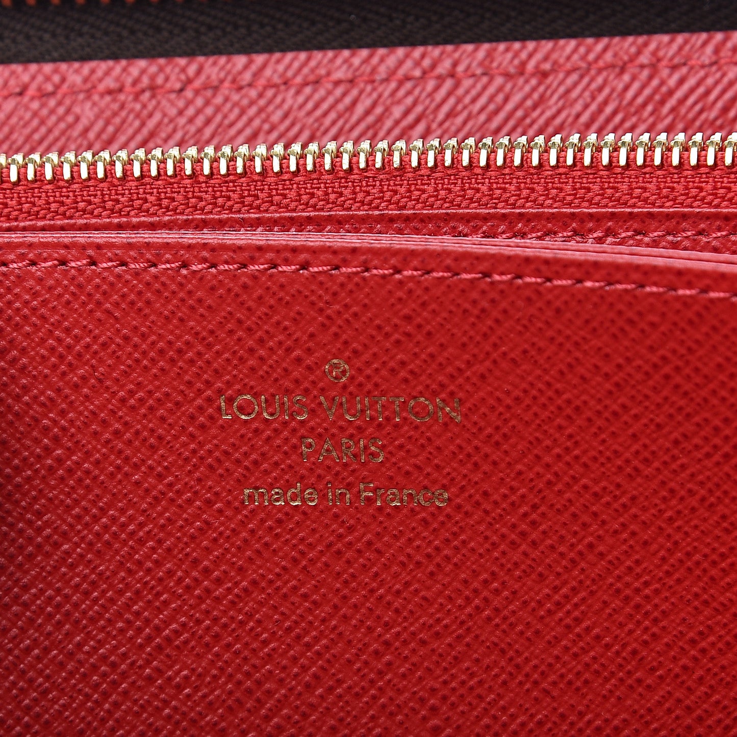 Damier Ebene Studded Zippy Wallet Cherry
