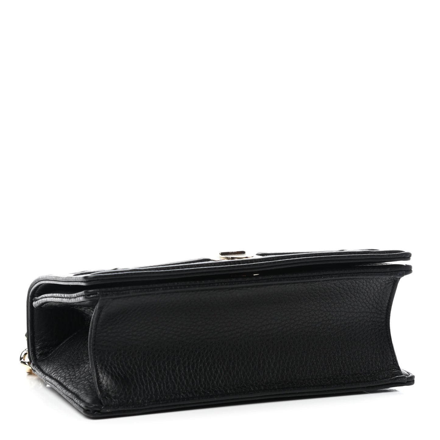 Grained Calfskin Small Diorama Flap Bag Black