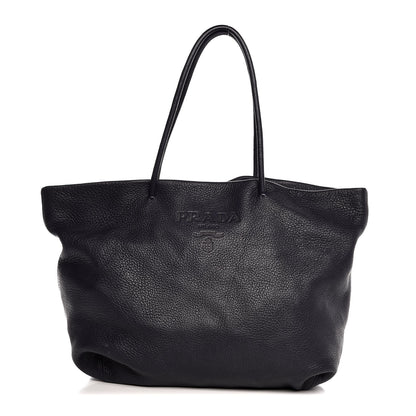 Prada Cervo Deerskin Shopper Tote Navy 1 of 6