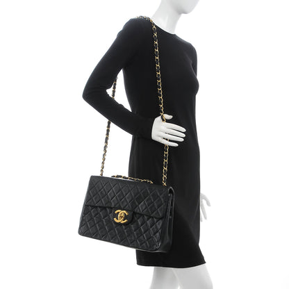 Chanel Lambskin Quilted XL Jumbo Single Flap Black 3 of 14
