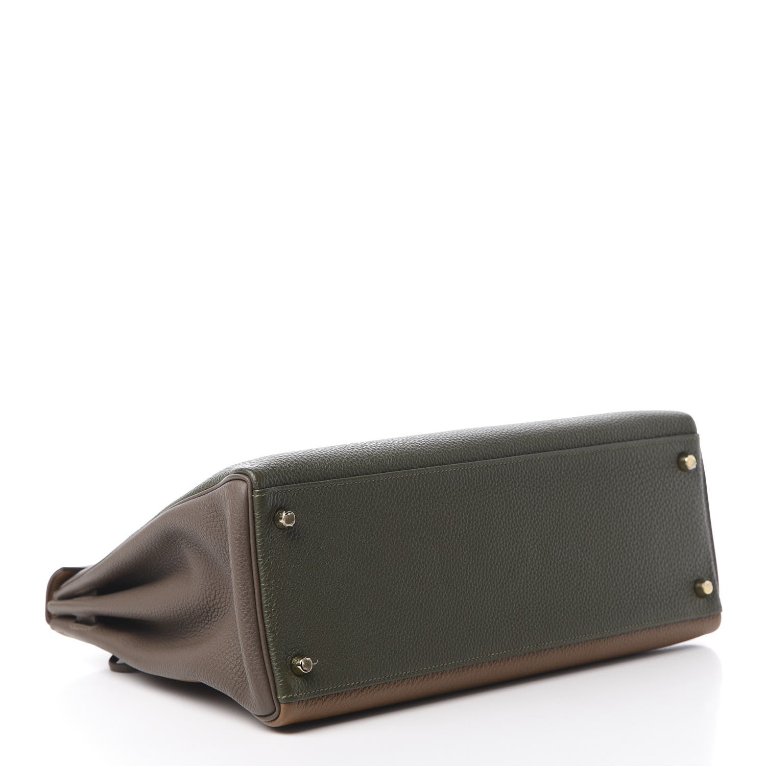 Hermes Togo Horseshoe Kelly Retourne 35 Vert Olive Eucalyptus Origan 4 of 11