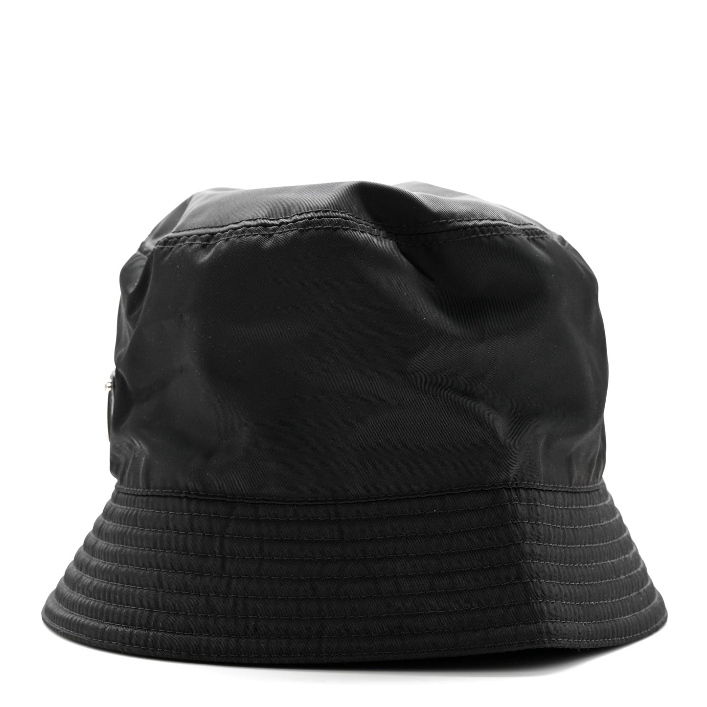 Re-Nylon Metal Triangle Logo Womens Bucket Hat M Black