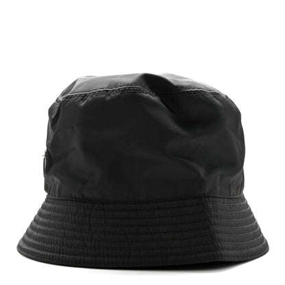 Prada Re-Nylon Metal Triangle Logo Womens Bucket Hat M Black 4 of 9