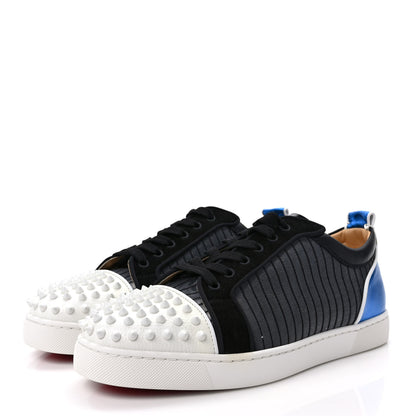 Christian Louboutin Metallic Calfskin Jacquard Mens Louis Junior Spikes Orlato Flat Sneakers 43 Multicolor 3 of 8
