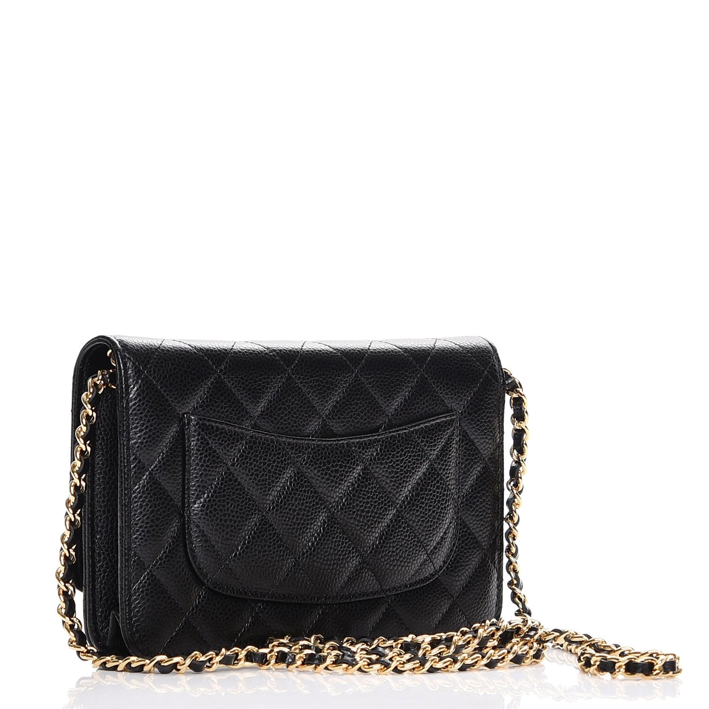 Caviar Quilted Wallet On Chain WOC Black