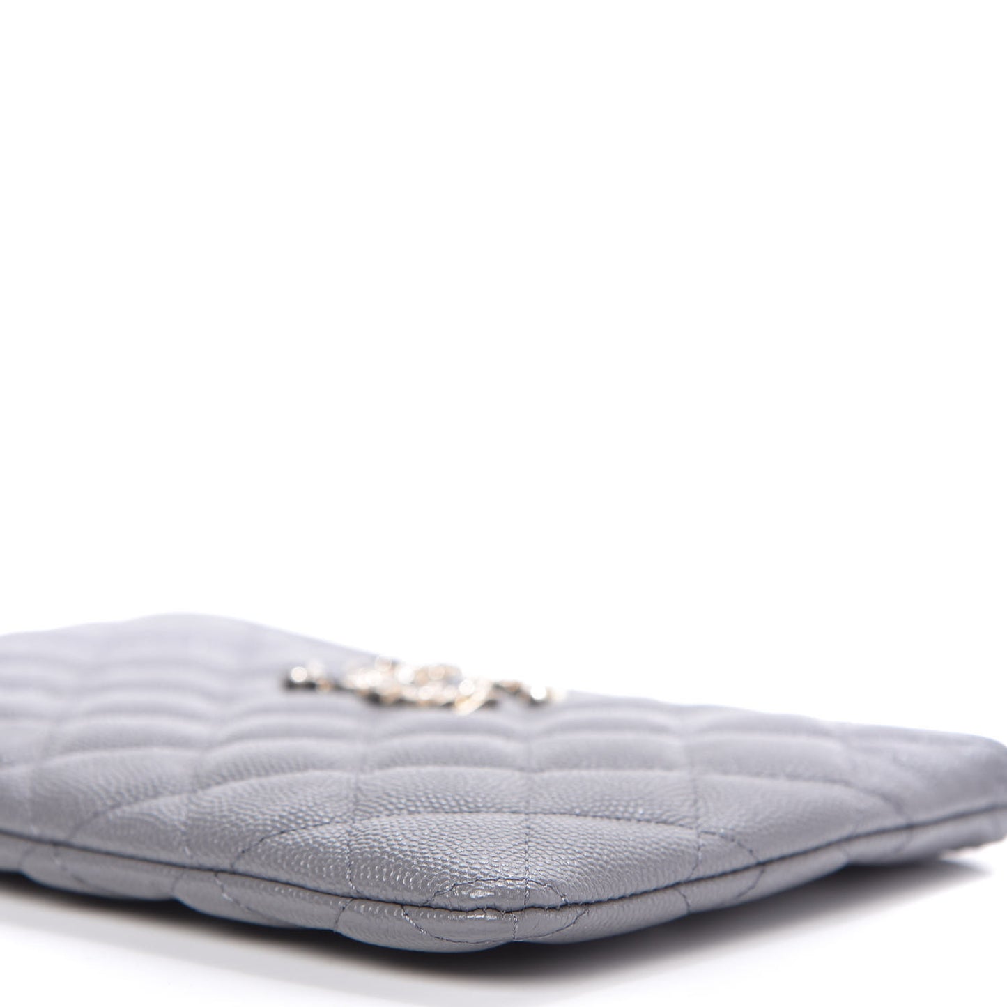 Caviar Quilted French New Wave Small CC Pouch Grey