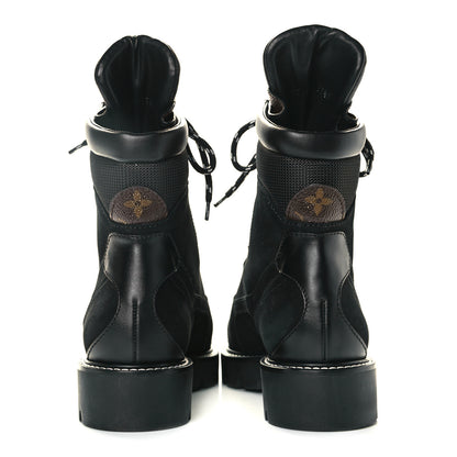 Louis Vuitton Nubuck Epi Monogram Territory Flat Ranger Boots 37.5 Black 5 of 8