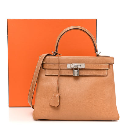 Hermes Vache Liegee Kelly Retourne 28 Naturelle 19 of 19