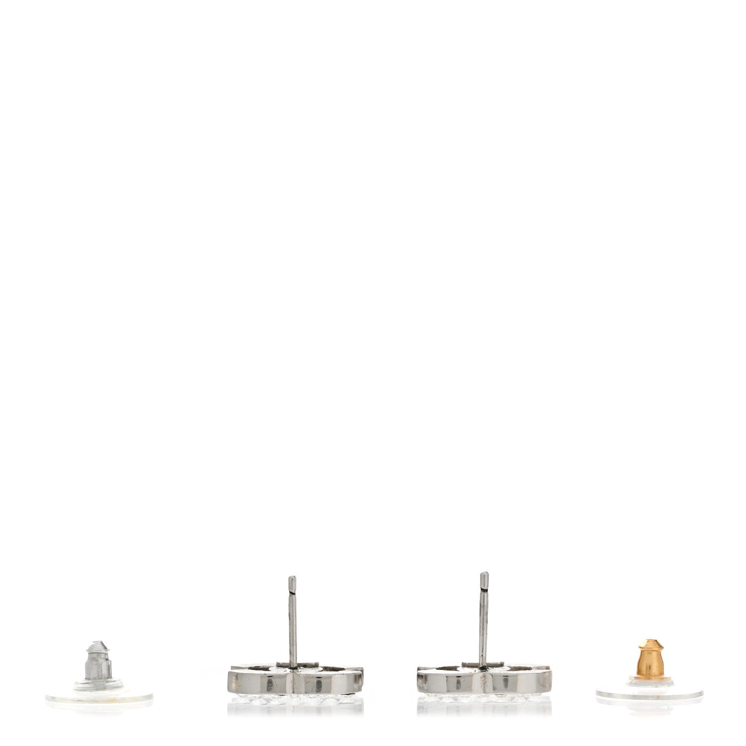 Chanel Crystal Mini Timeless CC Earrings Silver 3 of 5