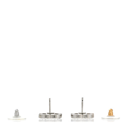Chanel Crystal Mini Timeless CC Earrings Silver 3 of 5