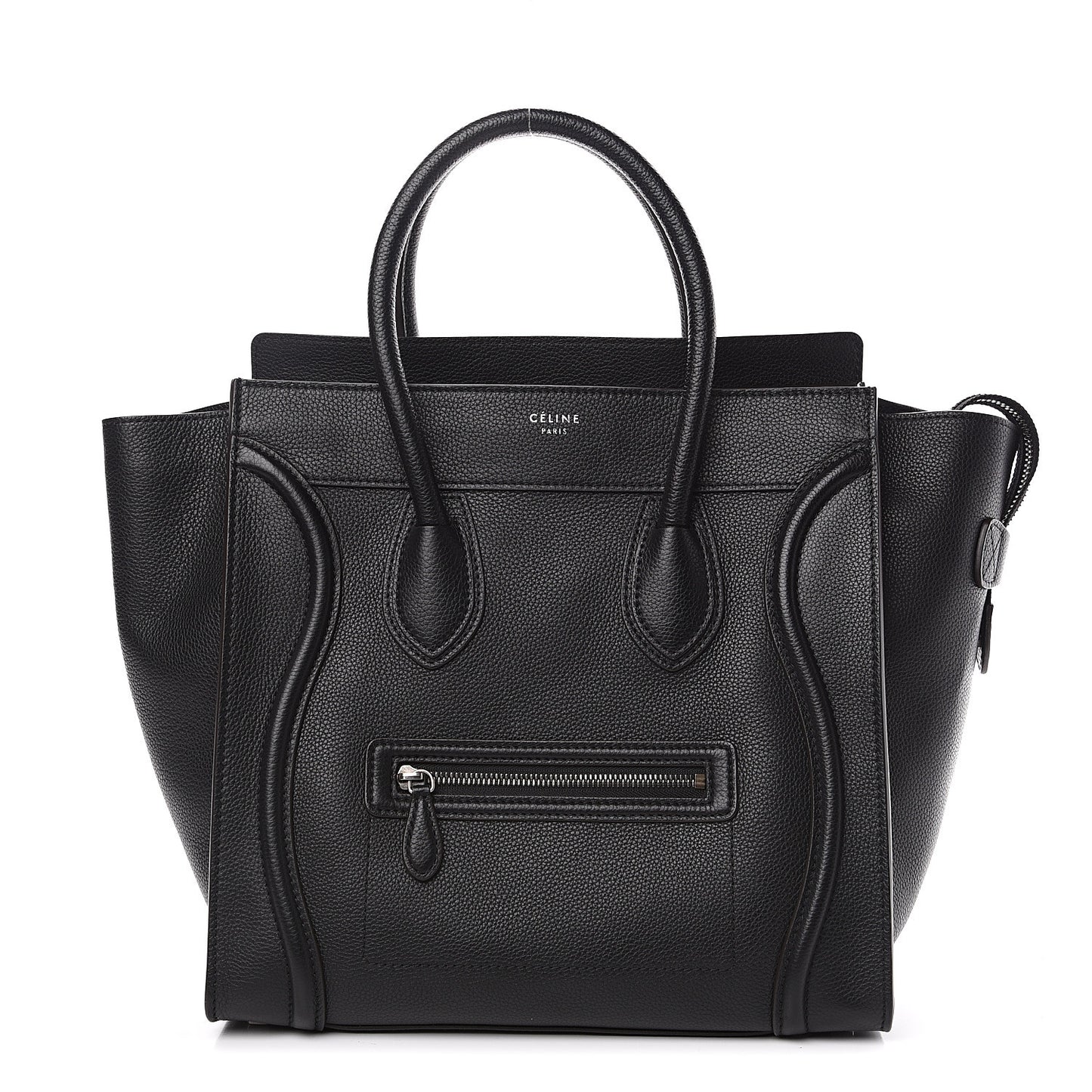 Drummed Calfskin Mini Luggage Black