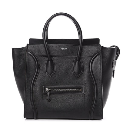 Celine Drummed Calfskin Mini Luggage Black 1 of 9
