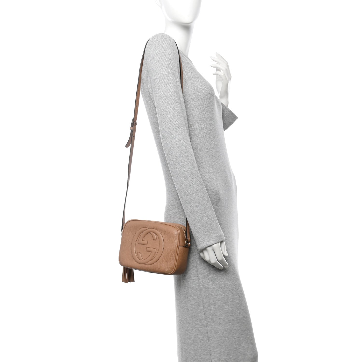 Gucci Pebbled Calfskin Small Soho Disco Bag Camelia 2 of 12
