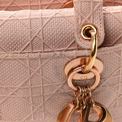 Christian Dior Canvas Embroidered Cannage Medium Lady D-Lite Pink 12 of 16