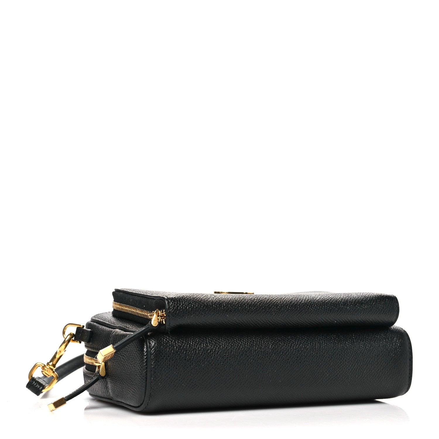 Christian Dior Grained Calfskin Caro Double Pouch Black 4 of 9