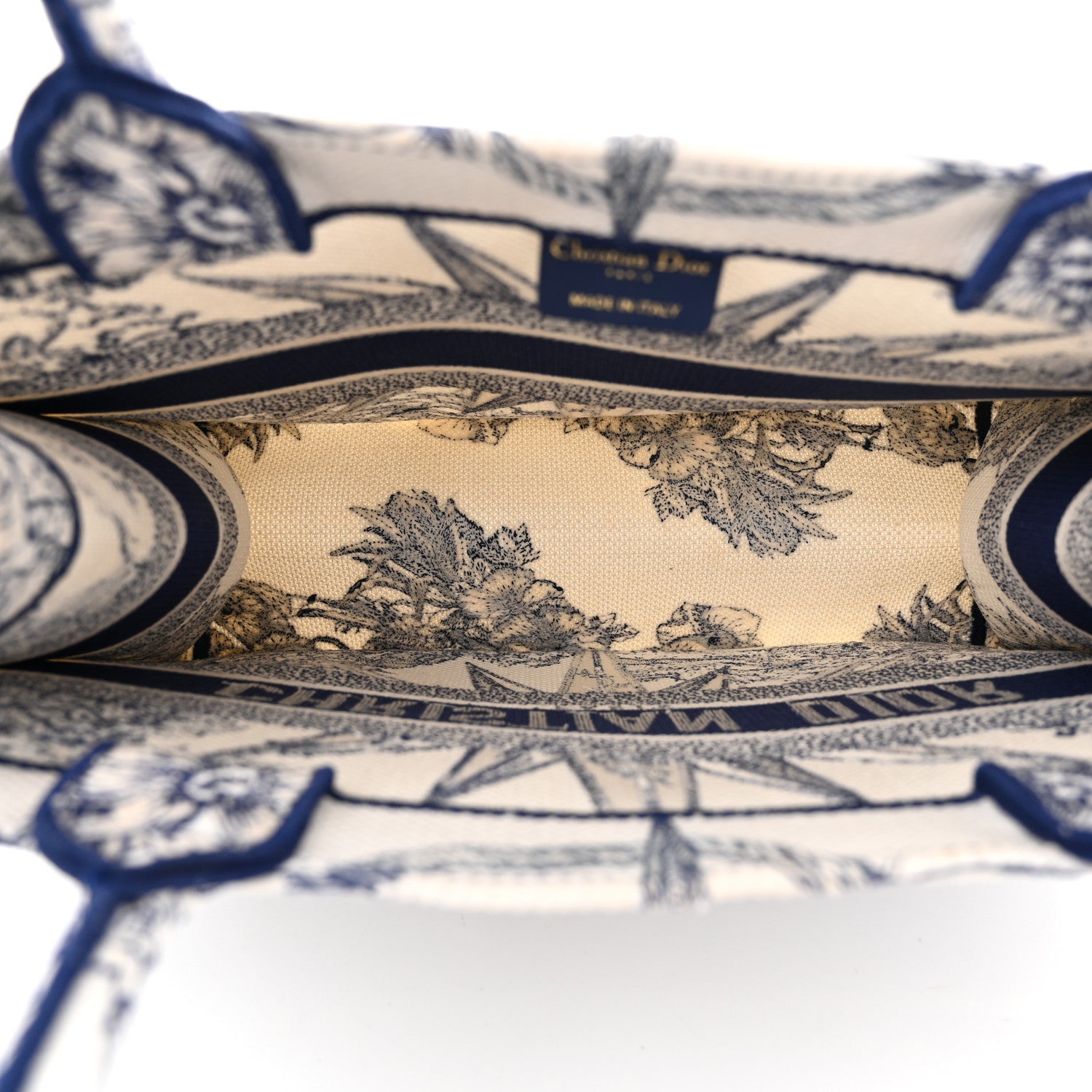 Christian Dior Canvas Embroidered Medium Reve d'Infini Book Tote Blue 5 of 11