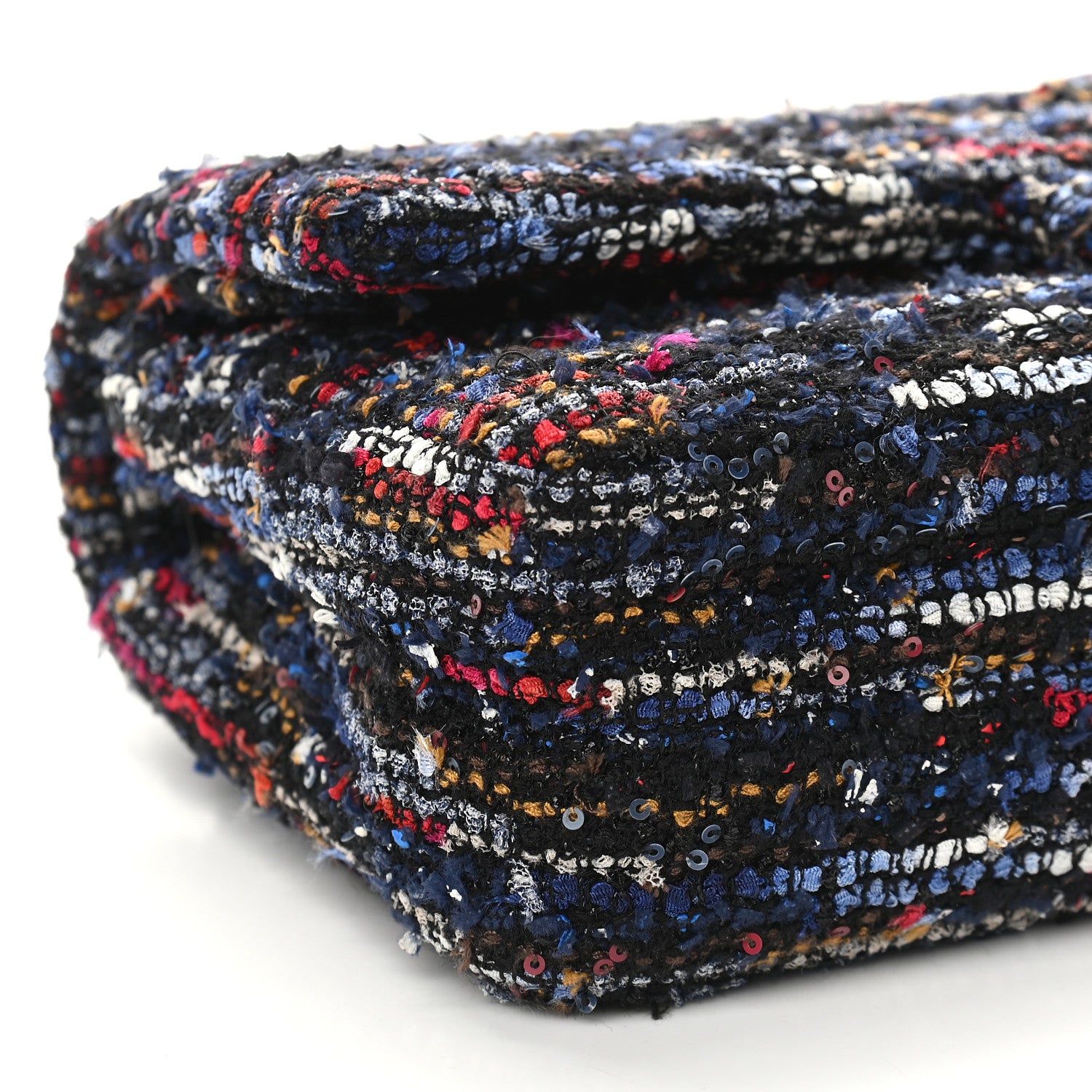 Chanel Tweed Sequin Chevron Quilted Medium Double Flap Multicolor 8 of 9
