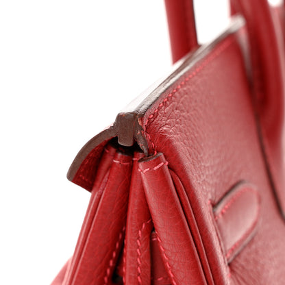 Hermes Taurillon Clemence Birkin 30 Rouge Garance 11 of 14