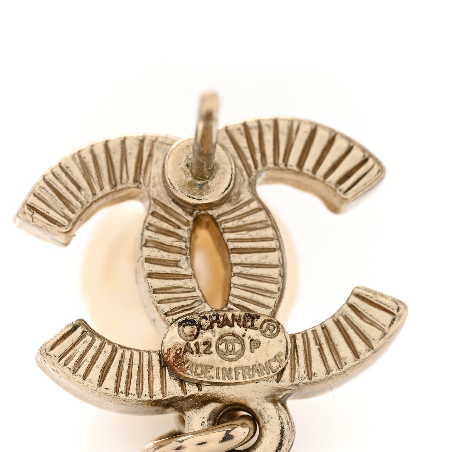 Chanel Pearl CC Drop Earrings Gold 4 of 5