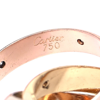 Cartier 18K Pink Yellow White Gold Diamond Trinity Ring 49 4.75 4 of 6